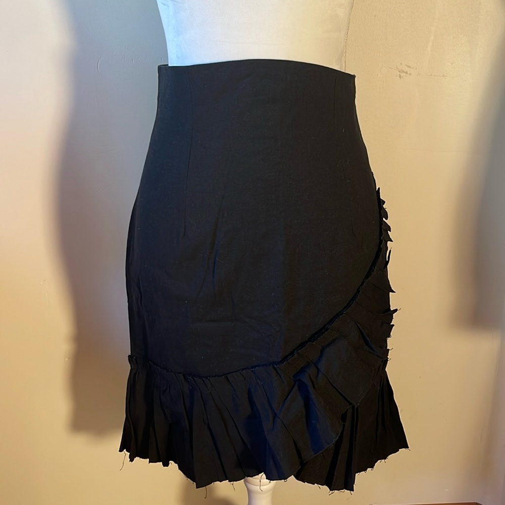 NWT Isabel Marant Black Linen Ruffle Skirt